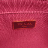 Prada Logo Canapa Mini Canvas 2Way Tote Bag Pink 1BG439