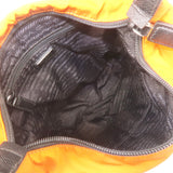 Prada Leather Nylon Hand Bag  Shoulder Bag Orange Black