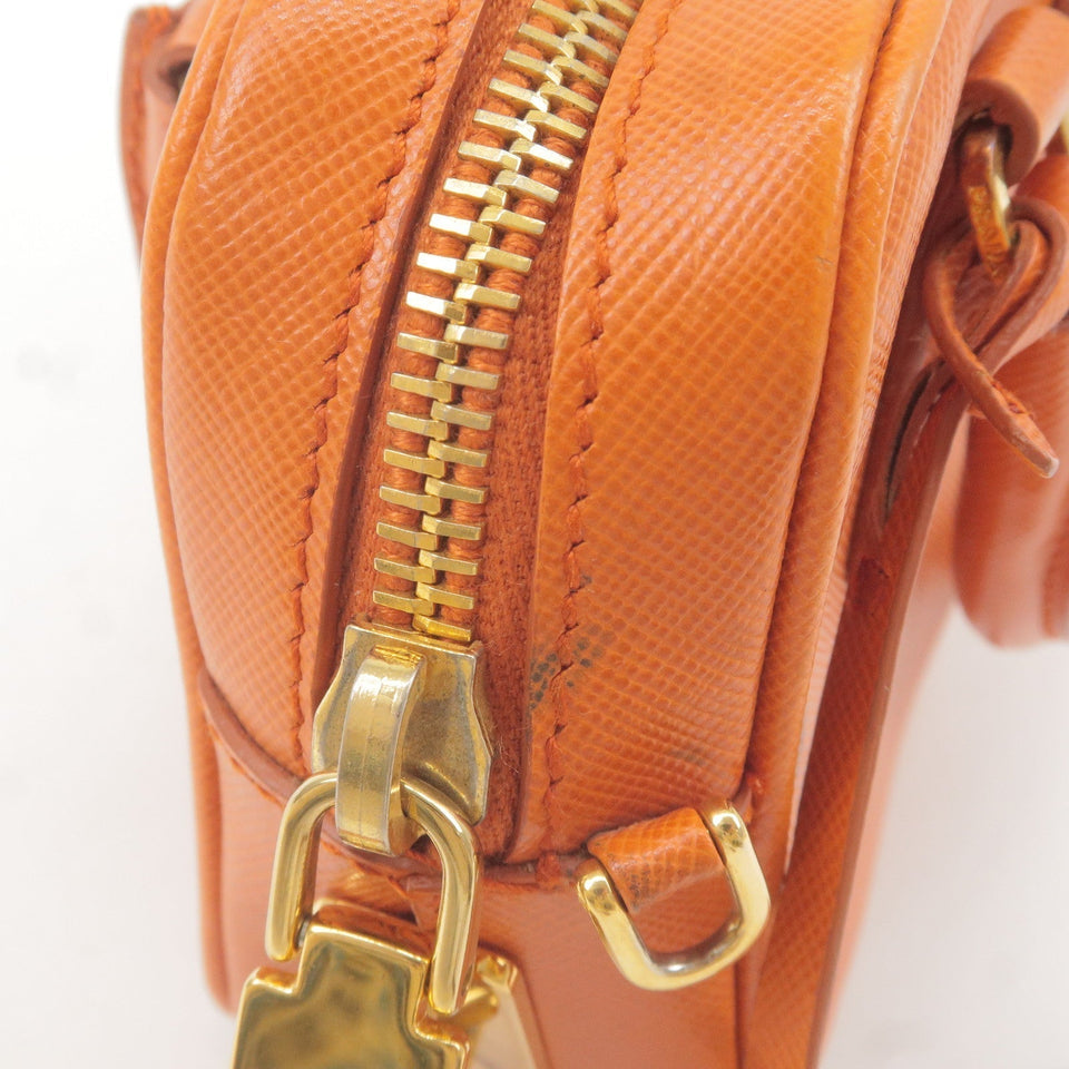 Prada Logo Leather Chain 2Way Bag Shoulder Bag Orenge BL0705