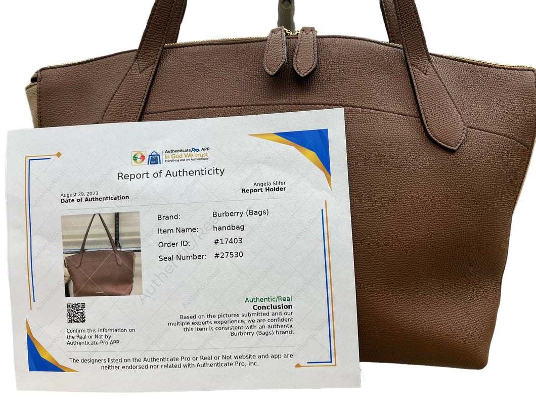 Handbag Designer By Burberry  Size: Medium