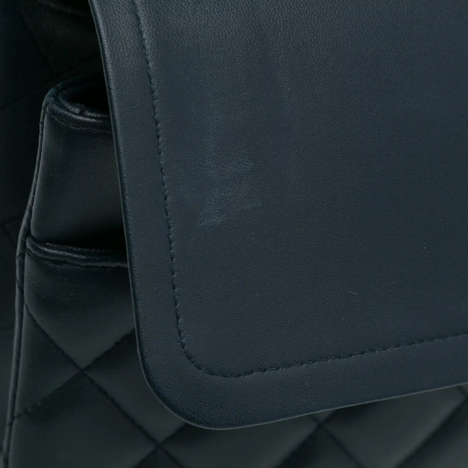 Chanel Classic Double Flap Jumbo Blue Lambskin Gold