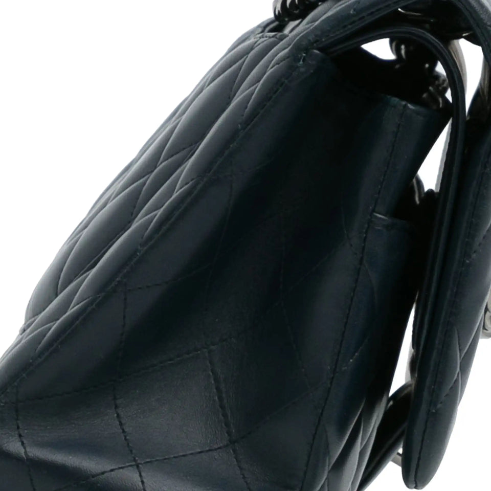 Chanel Classic Double Flap Jumbo Blue Lambskin Gold