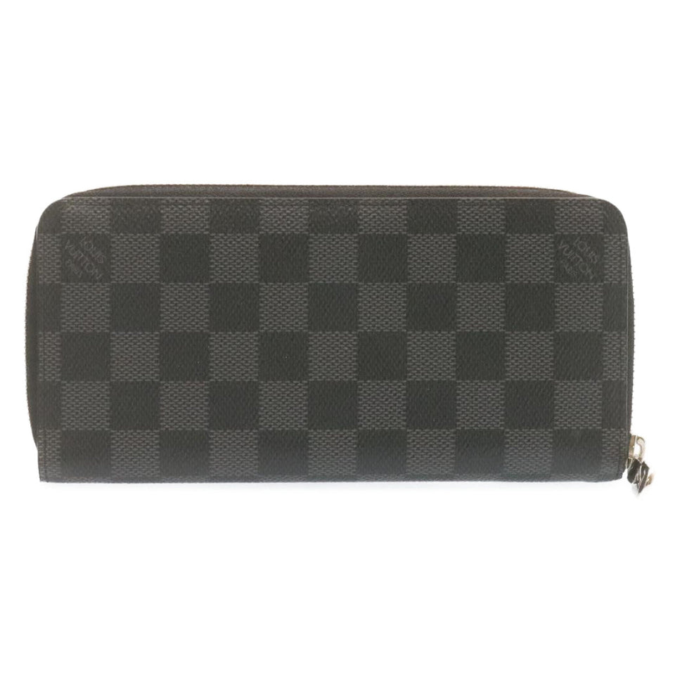 LOUIS VUITTON Damier Graphite Zippy Wallet Vertical Wallet N63095 LV Auth 22545