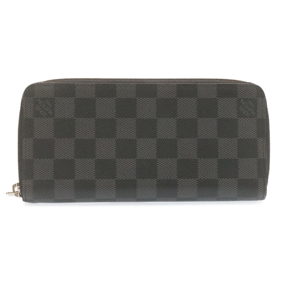 LOUIS VUITTON Damier Graphite Zippy Wallet Vertical Wallet N63095 LV Auth 22545