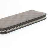 LOUIS VUITTON Damier Graphite Zippy Wallet Vertical Wallet N63095 LV Auth 22545