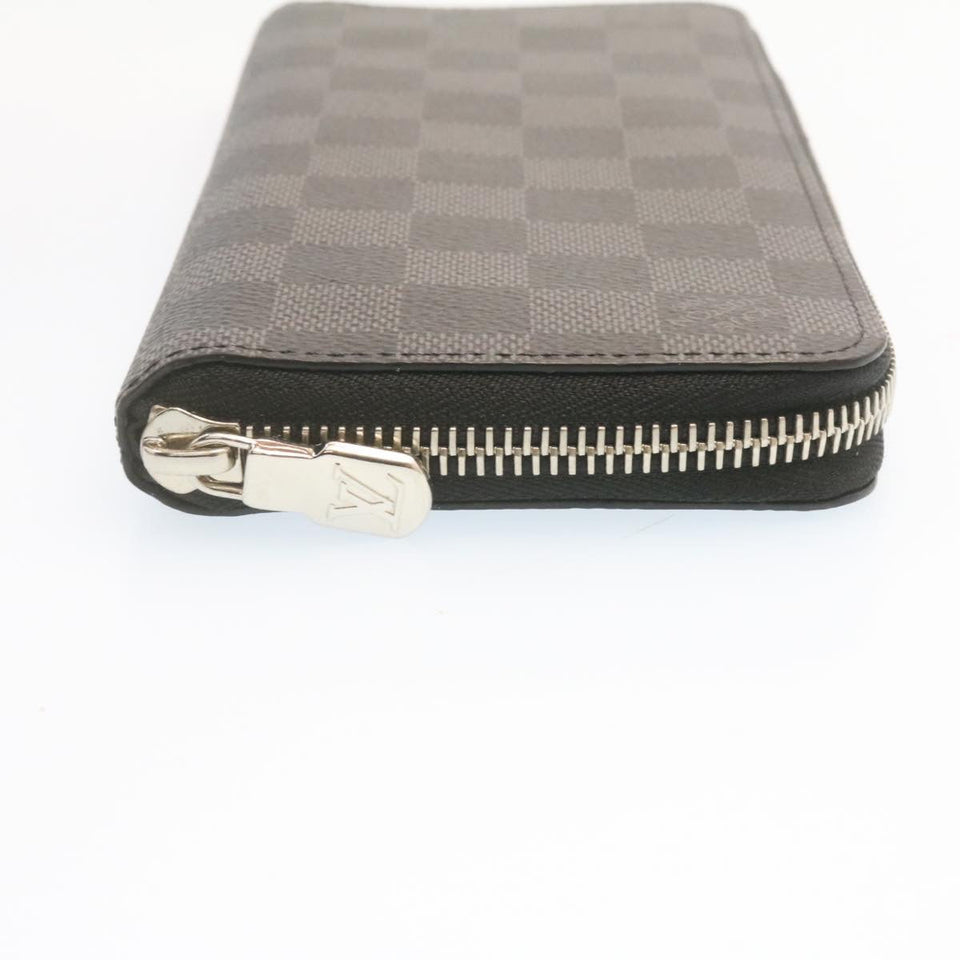 LOUIS VUITTON Damier Graphite Zippy Wallet Vertical Wallet N63095 LV Auth 22545