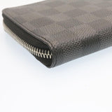 LOUIS VUITTON Damier Graphite Zippy Wallet Vertical Wallet N63095 LV Auth 22545