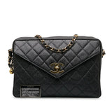 Chanel CC Chain Shoulder Bag Black Caviar Gold