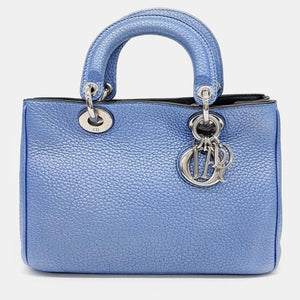 Christian Blue Grained Leather Diorissimo Mini Tote Bag