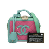 Chanel CC Filigree Vanity Case Pink Caviar Gold