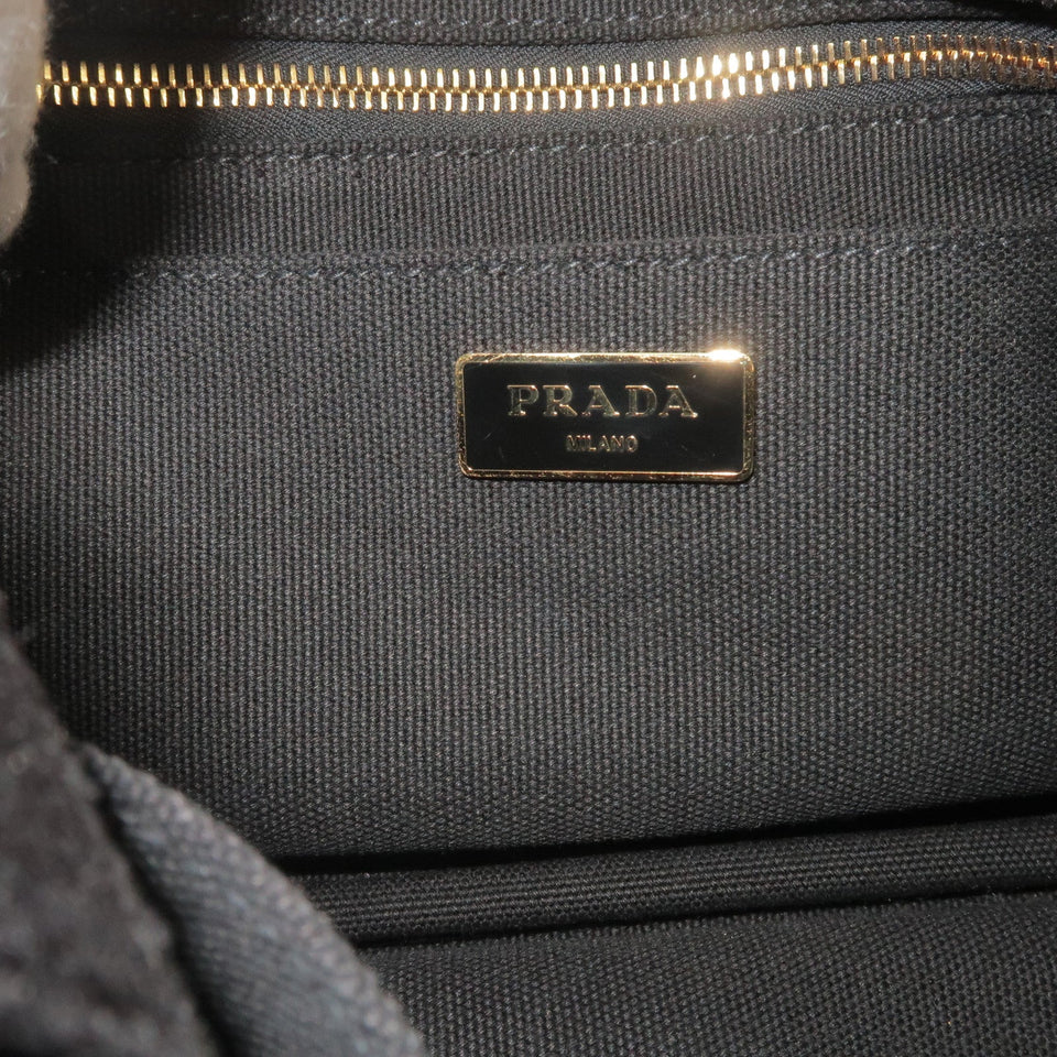 Prada Canapa Mini Canvas 2Way Bag Shoulder Bag Black B2439G