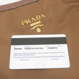 Prada Logo Nylon Leather 2Way Bag Hand Bag Brown BR4993