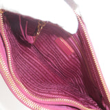 Prada Logo Nylon Leather Shoulder Bag Pink 1BH046