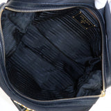 Prada Nylon Leather Shoulder Bag Black