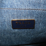 Prada Denim Canapa Mini Canvas 2Way Tote Bag Hand Bag Navy 1BG439