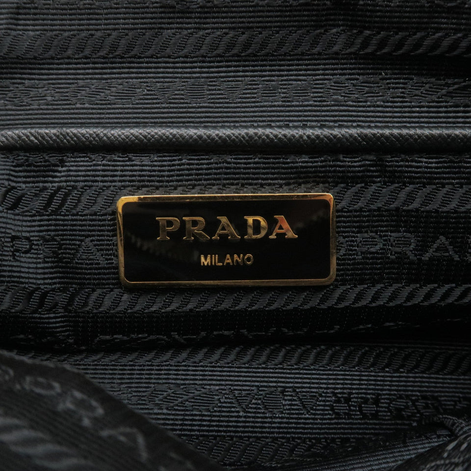 Prada Logo Nylon Leather 2Way Bag Hand Bag NERO Black BN2106