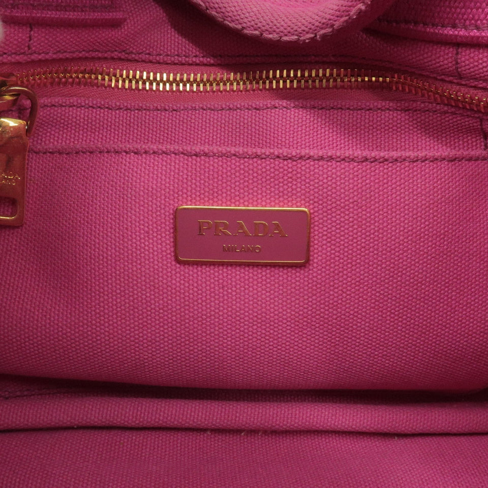Prada Canapa Mini Canvas 2Way Bag Shoulder Bag Pink B2439G