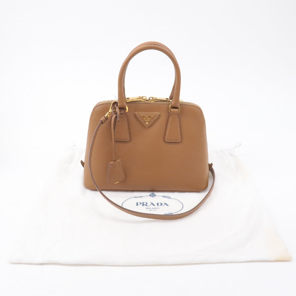 Prada Logo Leather 2Way Bag Hand Bag Shoulder Bag Brown