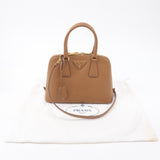 Prada Logo Leather 2Way Bag Hand Bag Shoulder Bag Brown