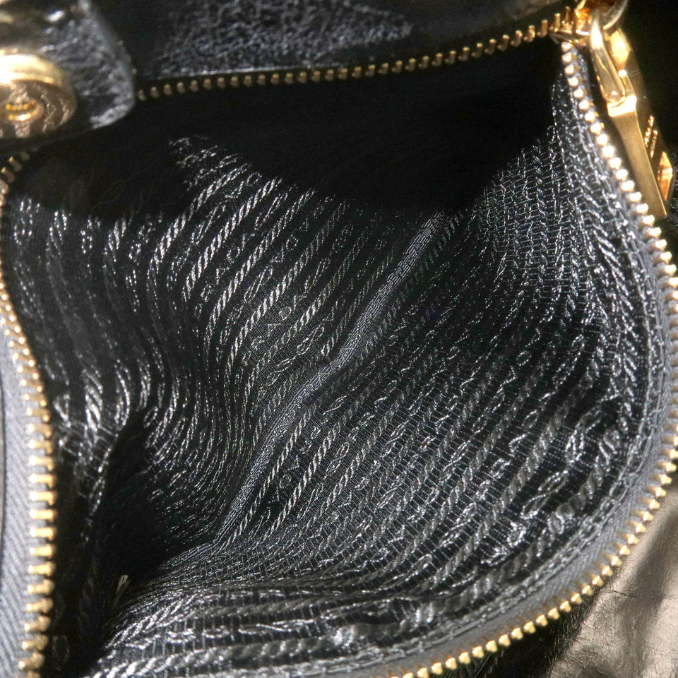 Prada Leather 2WAY Bag Shoulder Bag Hand Bag Black BN2151