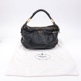 Prada Logo Leather One Shoulder Bag NERO Black