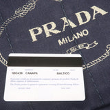 Prada Canapa Mini Canvas 2Way Tote Bag Hand Bag Navy 1BG439