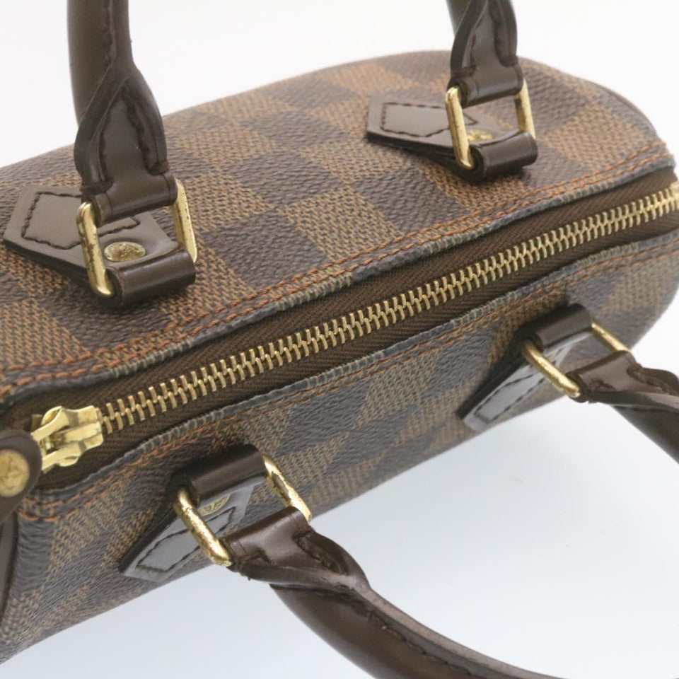 LOUIS VUITTON Damier Ebene Mini Speedy Hand Bag SP Order LV Auth 23260A
