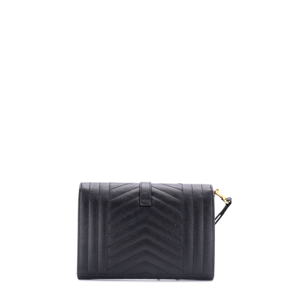 Classic Monogram Envelope Wristlet Clutch Mixed Matelasse Leather