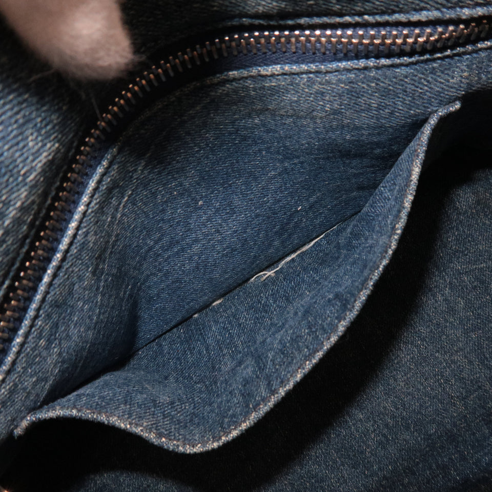 Prada Denim Bijou Canapa Mini Canvas 2Way Hand Bag Blue 1BG439