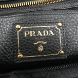 Prada Logo Leather Mini Boston Bag Shoulder Bag Black B3091M