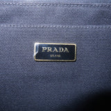 Prada Canapa Canvas Tote Bag Hand Bag Black BN1877