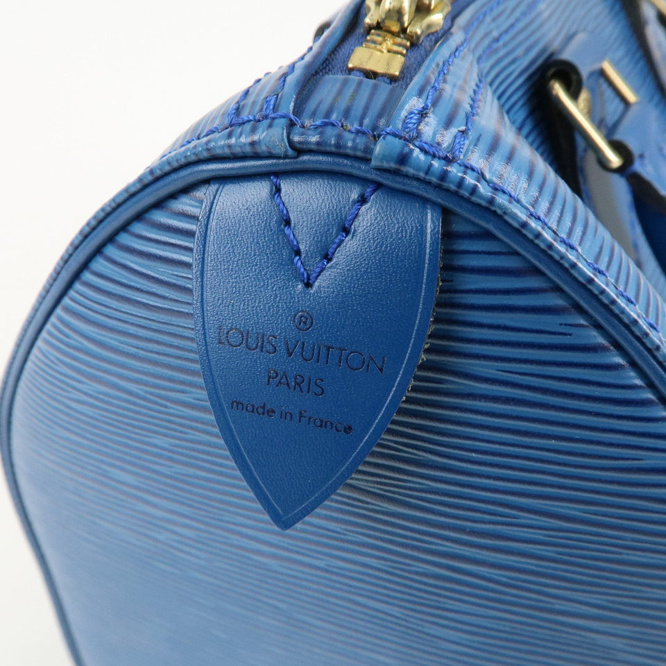 Louis Vuitton Epi Speedy 25 Hand Bag Boston Bag Blue M43015