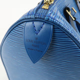 Louis Vuitton Epi Speedy 25 Hand Bag Boston Bag Blue M43015