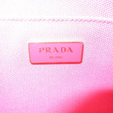 Prada Logo Canapa Mini Canvas 2Way Tote Bag Pink 1BG439