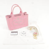 Prada Canapa Mini Canvas 2Way Bag Shoulder Bag Pink 1BG439