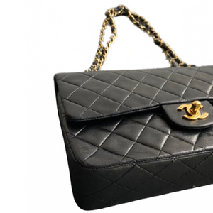 Chanel Black Leather Double flap shoulder bag