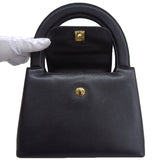 CHANEL Around 1998 Made Caviar Skin Turn-Lock Handle Bag Black