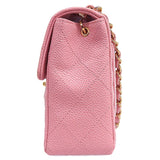 CHANEL Around 2004 Made Caviar Skin Classic Flap Chain Mini Bag Pink