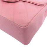 CHANEL Around 2004 Made Caviar Skin Classic Flap Chain Mini Bag Pink