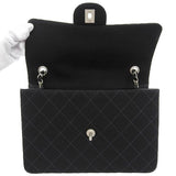 CHANEL Around 1998 Made Cotton Classic Flap Chain Bag Black