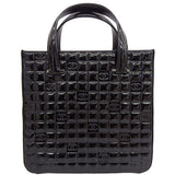 CHANEL Around 2001 Made Patent Chocolate Bar Cc Mark Embossed Top Handle Bag Black