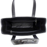 CHANEL Around 2001 Made Patent Chocolate Bar Cc Mark Embossed Top Handle Bag Black