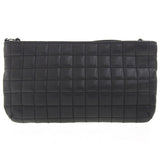 CHANEL Around 2004 Made Chocolate Bar Camellia Cc Mark No.5 Chain Pouch Black