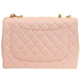 CHANEL Around 2001 Made Classic Flap Chain Bag Jumbo Baby Pink