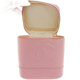 CHANEL Around 2004 Made Caviar Skin Cc Mark Stitch Vanity Soft Pink