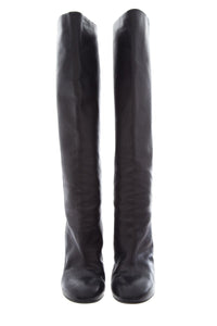 Chanel Black Leather High Boots SZ 36