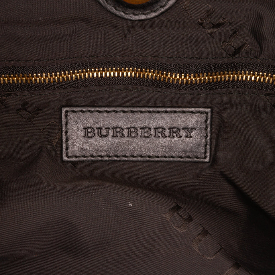 Brown Burberry Plaid Canvas Tote Bag