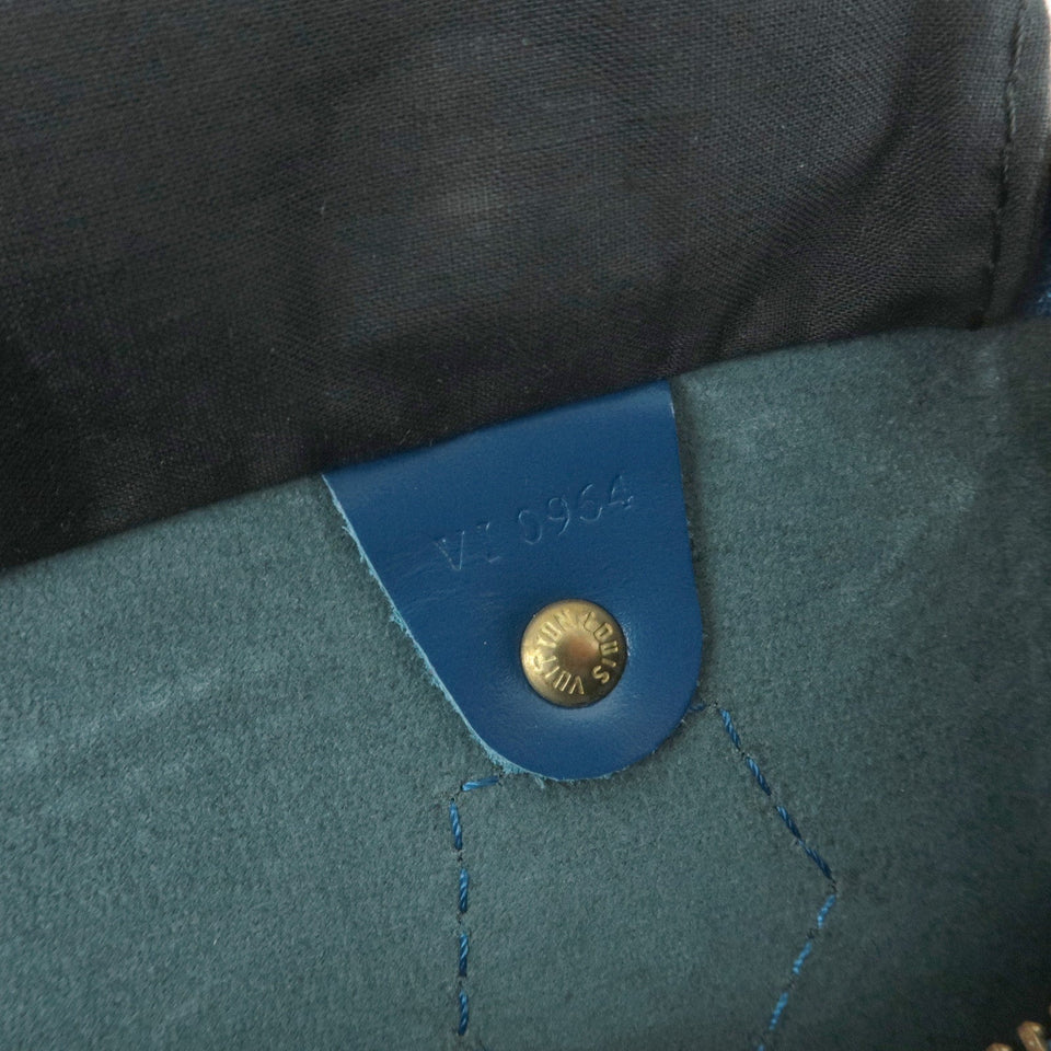 Louis Vuitton Epi Speedy 25 Hand Bag Boston Bag Blue M43015