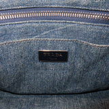 Prada Denim Bijou Canapa Mini Canvas 2Way Hand Bag Blue 1BG439