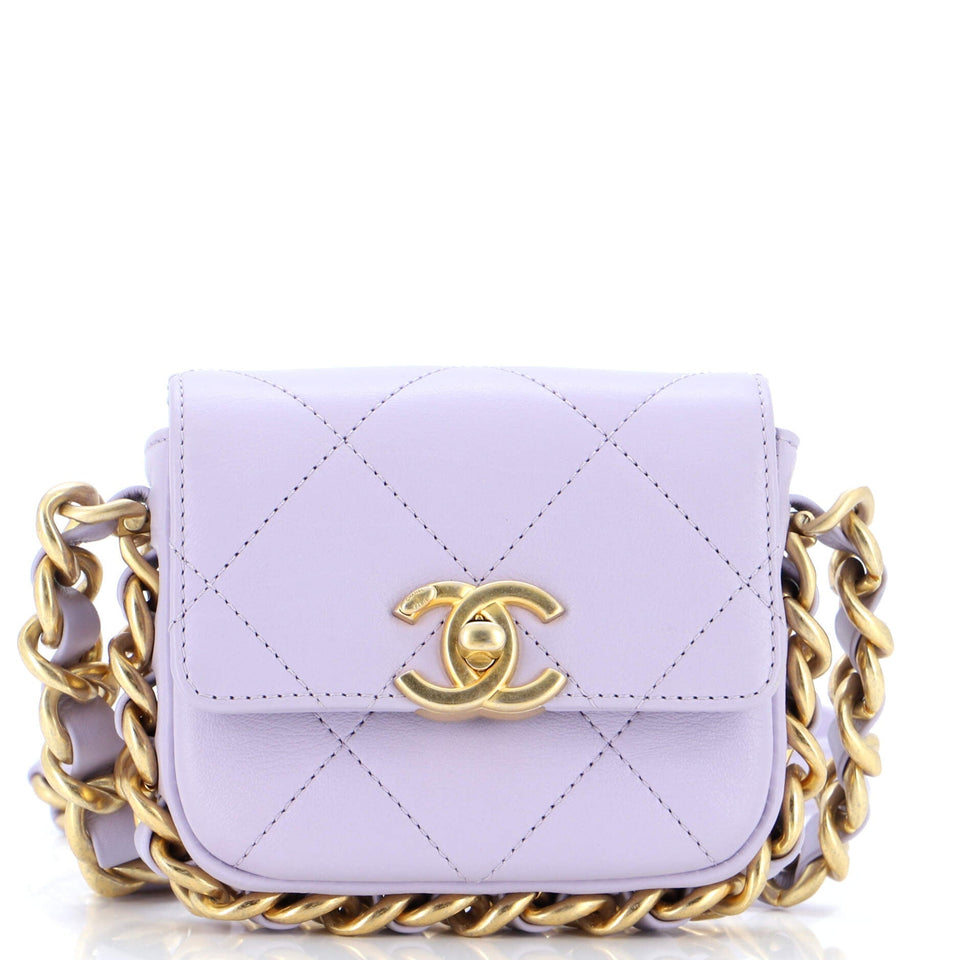 CHANEL Framing Chain Flap Bag Quilted Calfskin Mini